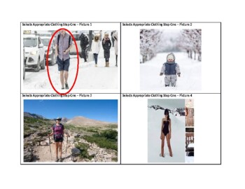 Preview of Selects Clothing Appropriate to Weather Stimuli Book