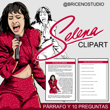 Preview of Selena Clipart - hispanic / Párrafo y preguntas