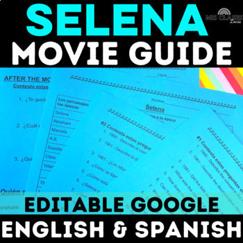 Preview of Selena Movie Guide Questions English & Spanish End of the Year Spanish Sub Plans