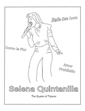 Selena Quintanilla, Coloring Sheet, Activity, Hispanic Her
