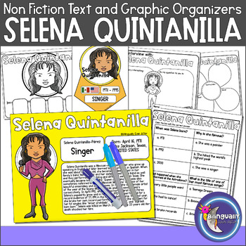Preview of Selena Quintanilla Hispanic Heritage Month Non-fiction Biography & Activities