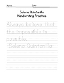 Selena Quintanilla Quote Handwriting Practice