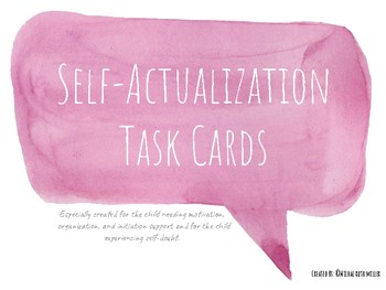 Preview of Self-Actualization Task Cards