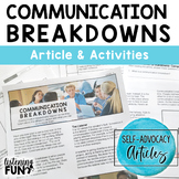 Self-Advocacy Articles Communication Breakdowns Unit
