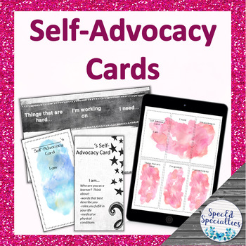 Preview of Self-Advocacy Cards for Middle & High School Students (Editable)