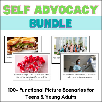 Preview of Self-Advocacy Picture Scene Scenarios Bundle Speech Therapy Special Education