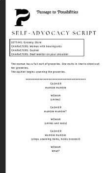 Preview of Self-Advocacy Script: Grocery Store