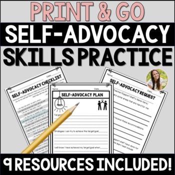 Preview of Self-Advocacy Skills Printable Packet for Older Students