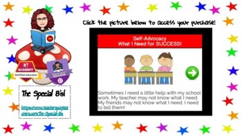 Preview of Self-Advocacy What I Need for SUCCESS Boom Cards