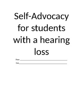 Preview of Self-Advocacy for students with a hearing loss
