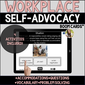 Preview of Self-Advocacy in the Workplace Leveled Practice Boom Cards™