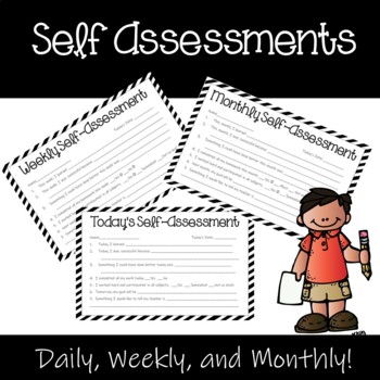 Preview of Self Assessment Reflection - Daily, Weekly, Monthly - SEL