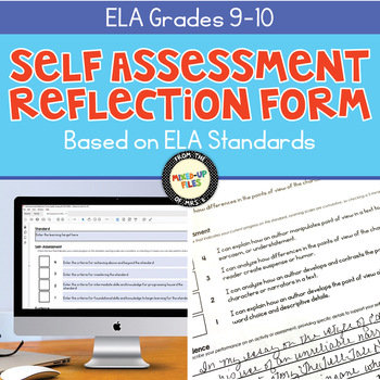 Preview of Self-Assessment Reflection Forms ELA 9-10