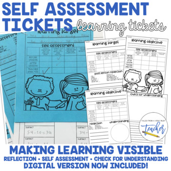 Preview of Self Assessment Tickets {Formative Assessment}