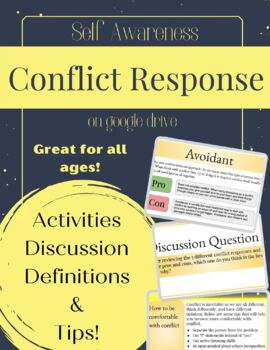 Preview of Self Awareness "Conflict Response" NO PREP
