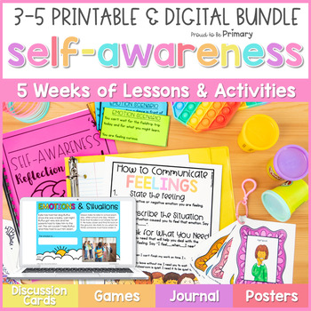 Preview of Self-Awareness & Feelings Lessons, Activities & Posters - SEL Bundle for 3-5