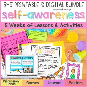 Preview of Self-Awareness & Feelings Lessons, Activities & Posters - SEL Bundle for 3-5