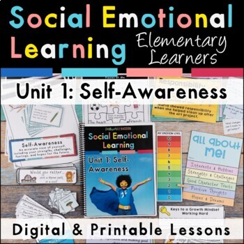 Preview of Self-Awareness Lessons & Activities for Elementary Social Emotional Learning