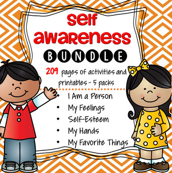 Preview of Self Awareness Curriculum BUNDLE of 5 - All About Me, Feelings, Self-Esteem more