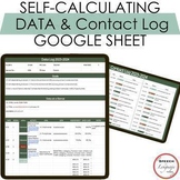 Self Calculating DATA & Contact Log Sheet for Speech Thera