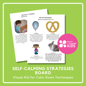 Preview of Self-Calming Strategies Board | Visual Aid for Calm-Down Techniques