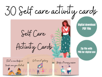 Preview of Self Care Activity Card Deck | Relaxation Activity for Teachers