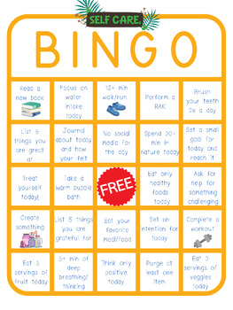 Preview of Self-Care BINGO-Adults