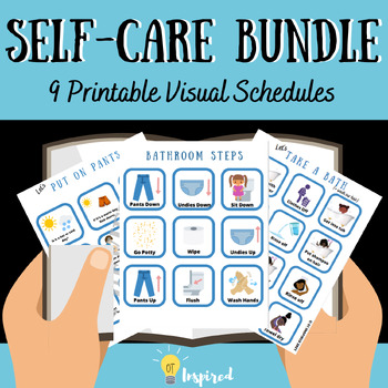 Preview of Self Care BUNDLE- 9 printable Visual Schedules support your child/ ADHD/ASD/SPD