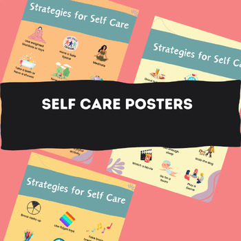 Preview of Self Care Calming Posters Anxiety, Autism, ADHD, Trauma  tools Emotional Support