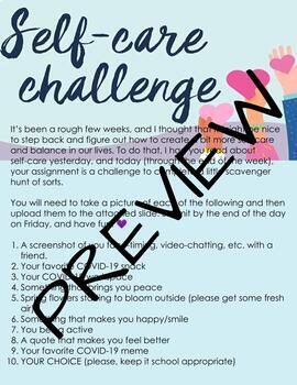 Self-Care Challenge: COVID-19 Edition by Merrit Brunelle | TpT