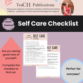 Self Care Checklist - Burnout Prevention - Therapy Worksheet