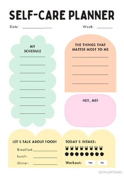Self-Care & Organisation Planner by Every OT Needs | TPT