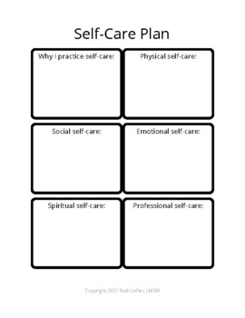 Self-Care Plan by Ruth LeFan | TPT