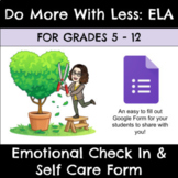 Self Care & Sharing Check In | SEL Activity | Social-Emoti