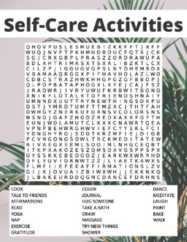 Preview of Self-Care Activities Word Search
