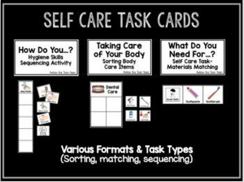 Preview of Self Care and Hygiene Task Cards for Autism/Special Ed/ Elementary Ed