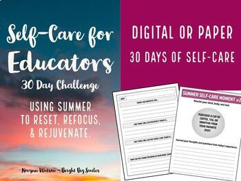 Preview of Self-Care for Educators: 30 Day Challenge