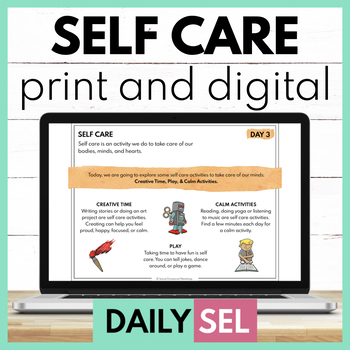 Preview of Self Care to Build Healthy Habits - Quick SEL Worksheets for Counseling Low Prep