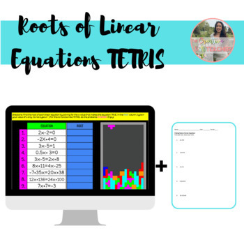 Preview of Self-Checking Activity- Finding Roots of Linear Equations Digital TETRIS