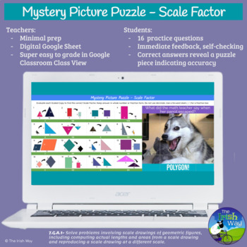 Preview of Self-Checking Digital Mystery Picture Puzzle - Math - Scale Factor & Scale Copy