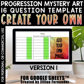 Preview of Self Checking Editable Progression Picture Art Template 16 Questions Version 1