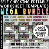 Self Checking Editable Worksheet Template MEGA BUNDLE