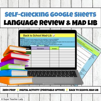 Preview of Self Checking - English Language Review & Mad Lib