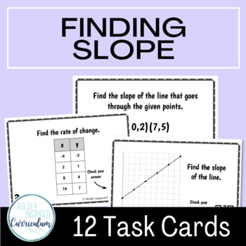 Preview of Self-Checking Finding Slope Task Cards