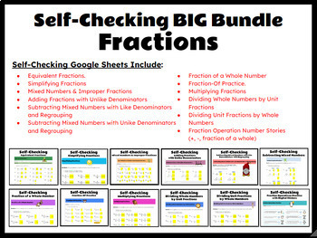 Preview of Self-Checking Fractions Big Bundle