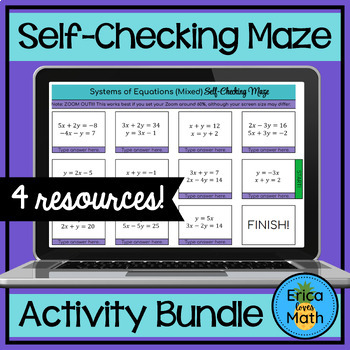 Preview of Self-Checking Maze Digital Activity Bundle