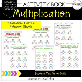 Preview of Self-Checking Multiplication Activity Book | Math Practice Sheets