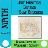 Self Checking Practice or Review for Unit Fraction Division