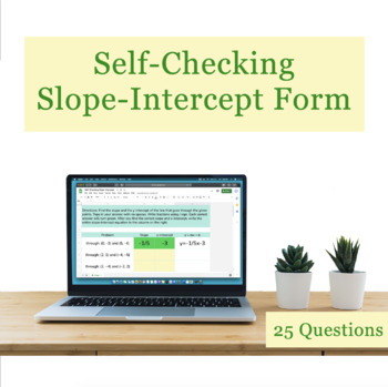 Preview of Self-Checking Slope Intercept Form Digital Activity