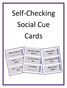 Preview of Self-Checking Social Cue Cards